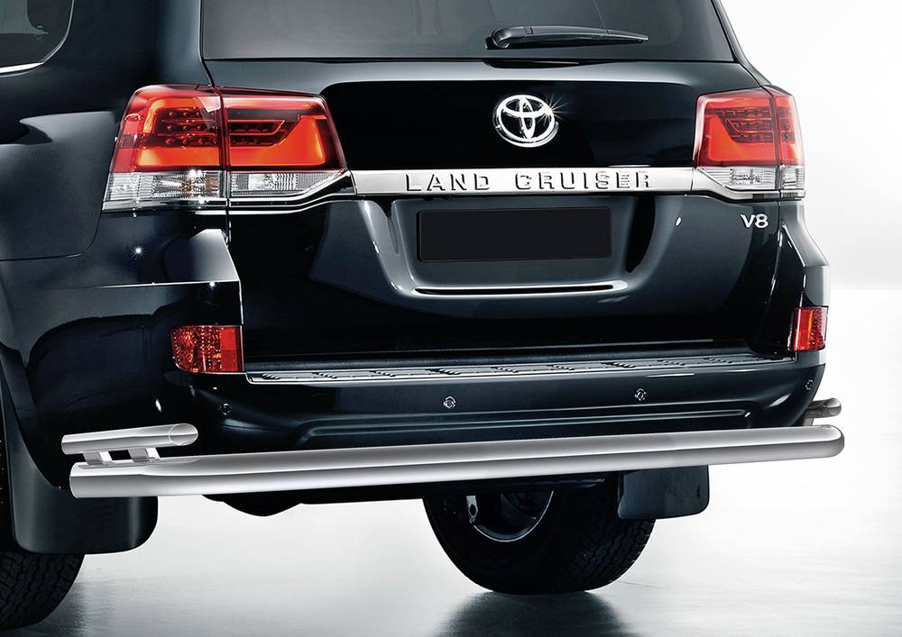 Защита заднего бампера d76+d42 Toyota Land Cruiser 200 2015-