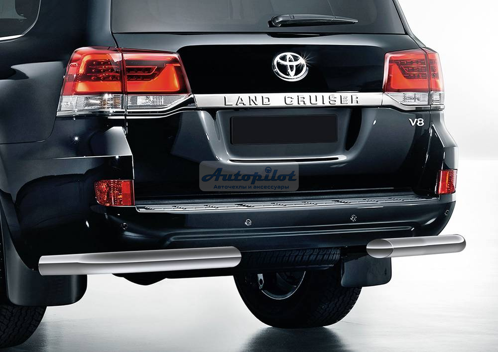 Защита заднего бампера d76 уголки Toyota Land Cruiser 200 2015-