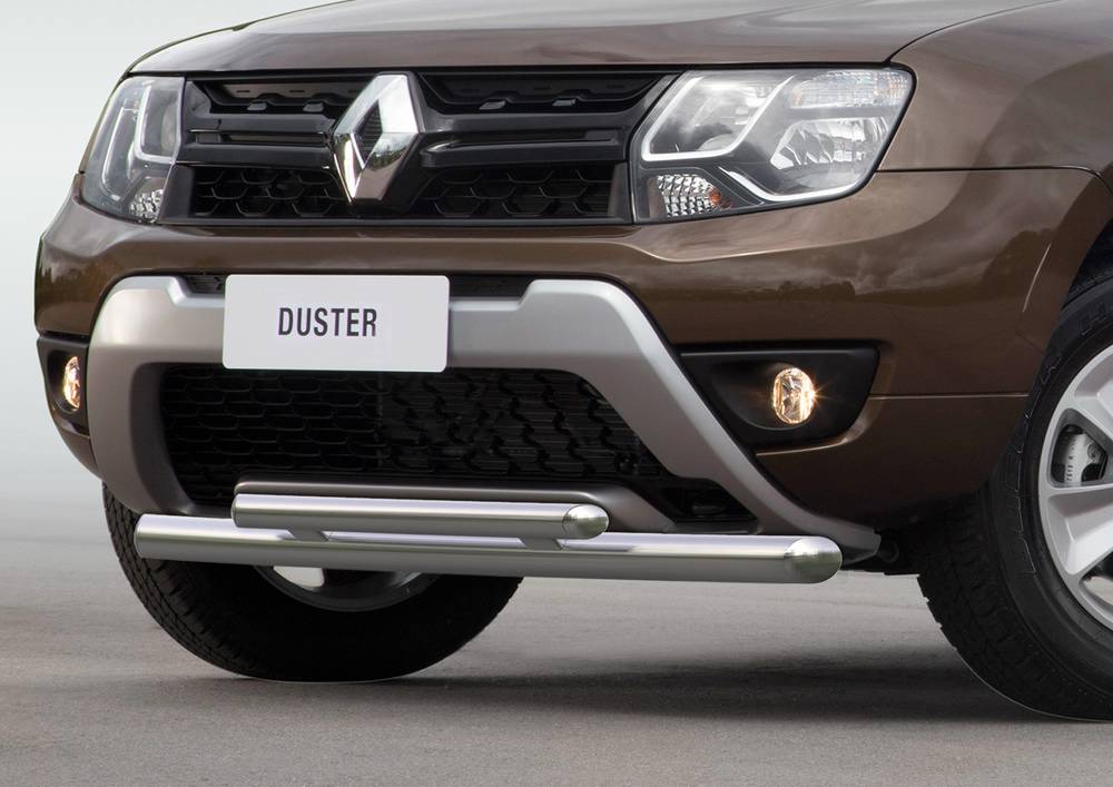 Защита переднего бампера d57+d42 Renault Duster 2015-