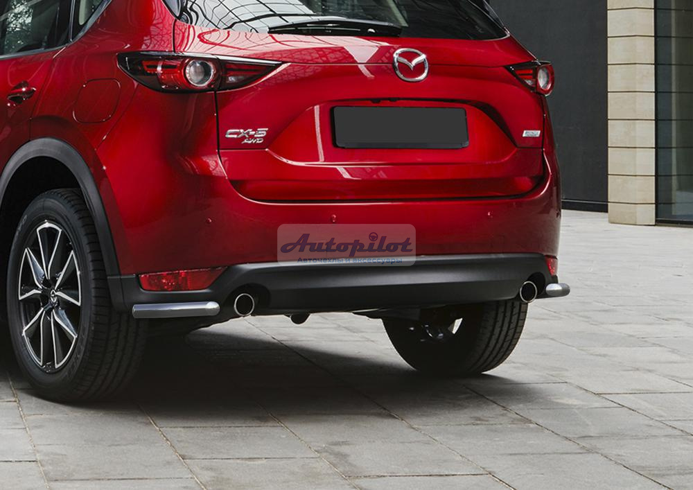 Защита заднего бампера d42 уголки Mazda CX-5 2017-
