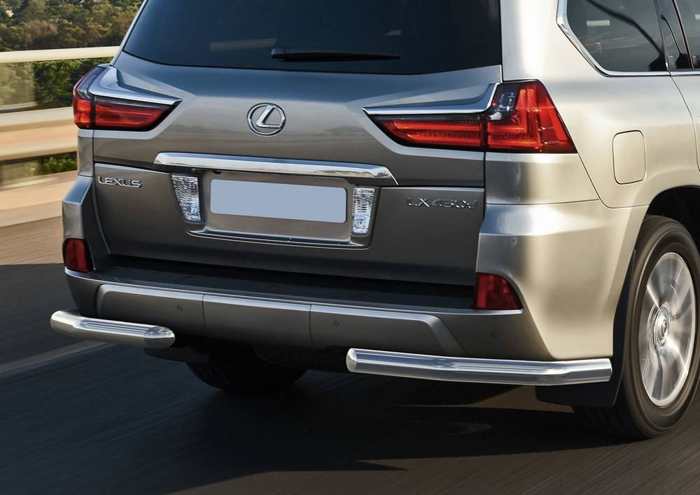 Защита заднего бампера d76 уголки Lexus LX 2015-