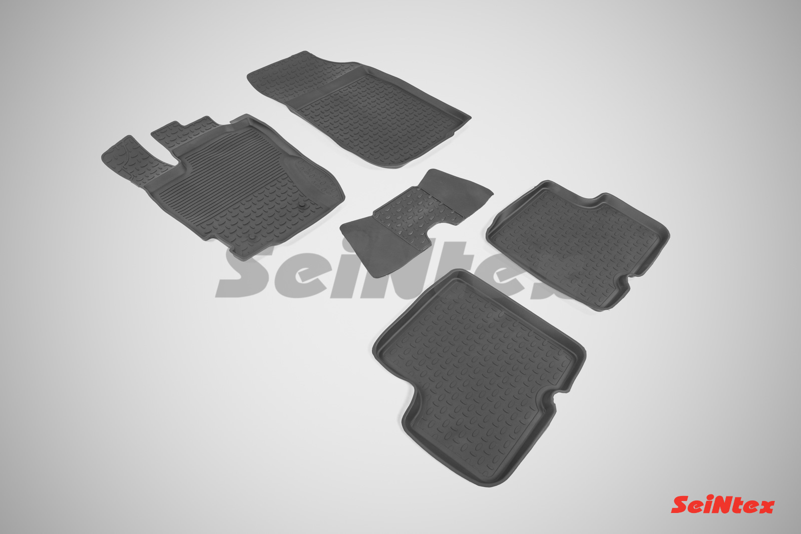 Резиновые коврики салона, Высокий борт "Seintex", Renault Duster, рестайлинг, 2015-2021 / Nissan Terrano, 3 поколение, 2014-2022