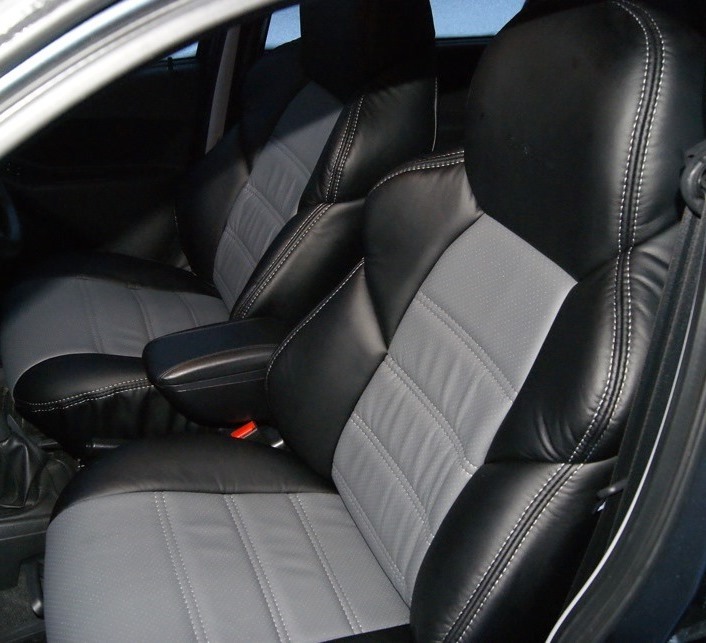 Авточехлы универсальные с увеличенной боковой поддержкой из экокожи "Drive", различные варианты заднего дивана