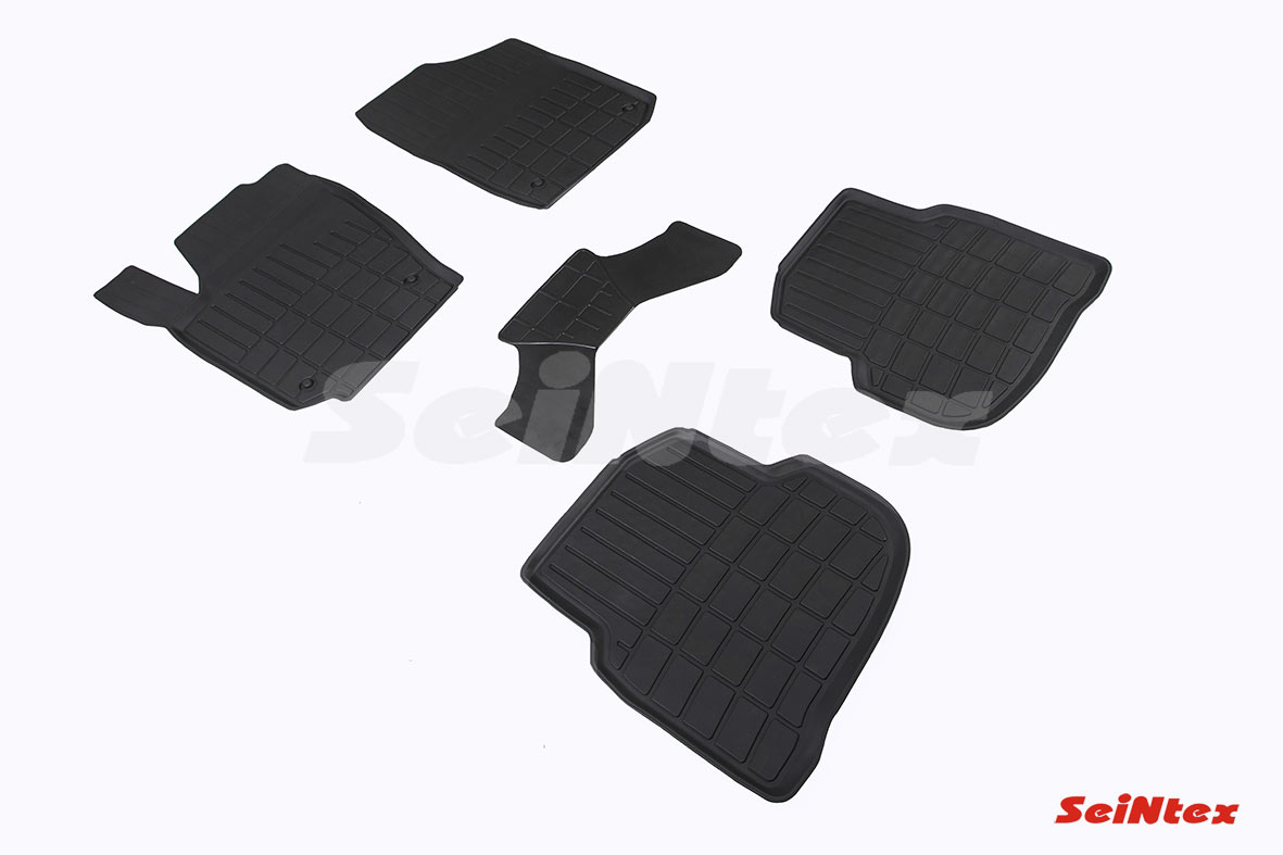 Резиновые коврики салона Стандарт "Seintex", Volkswagen Polo Sedan V Glonass 2019-