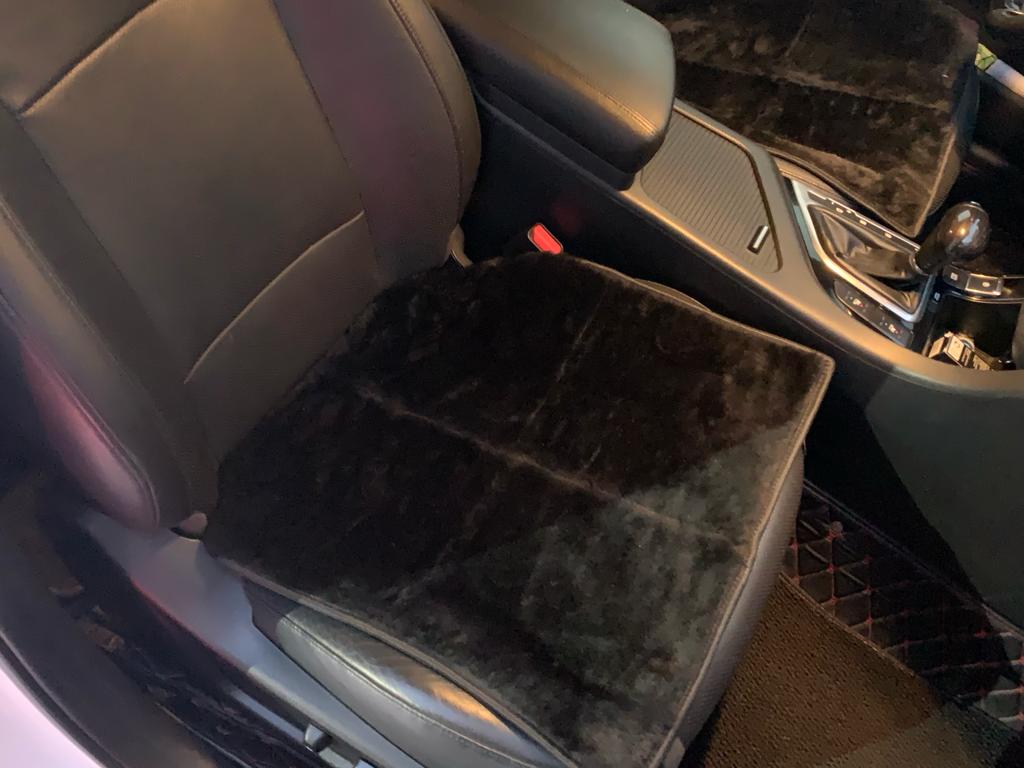 Квадрат на сидение, Шерсть, короткий ворс, 2 шт. (пара)