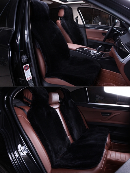 Комплект меховых накидок на весь салон, Овчина, цельные шкуры, класс А, Австралия, (короткий ворс), "Автопилот"