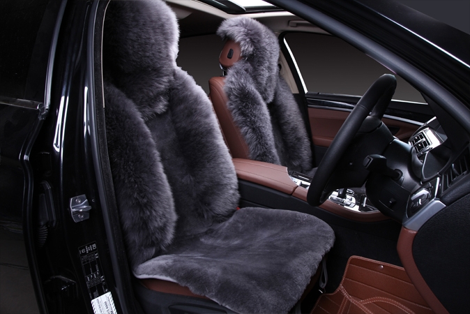 Меховая накидка на сидение, Овчина, цельные шкуры, класс А, Австралия, (комбинированный ворс) "Автопилот"