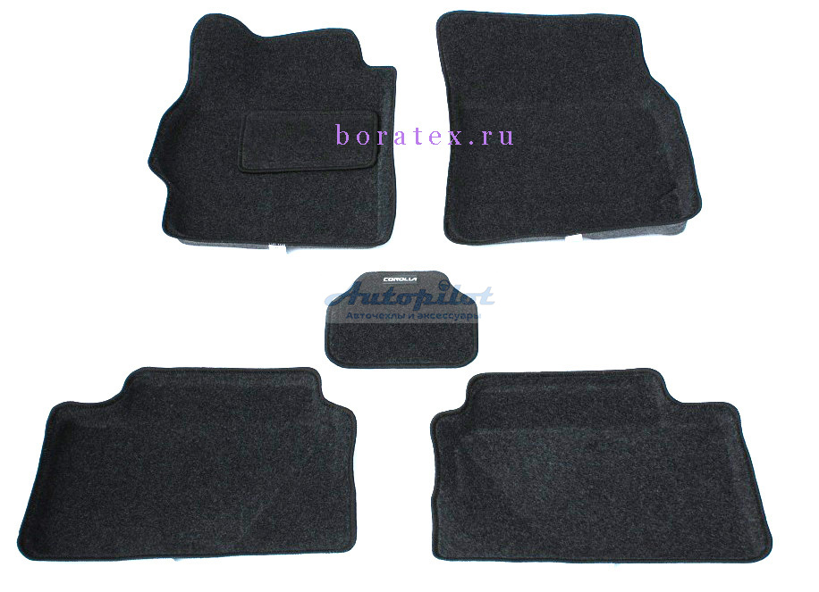 Ворсовые 3D коврики салона "Boratex" Toyota Corolla 2007-2013