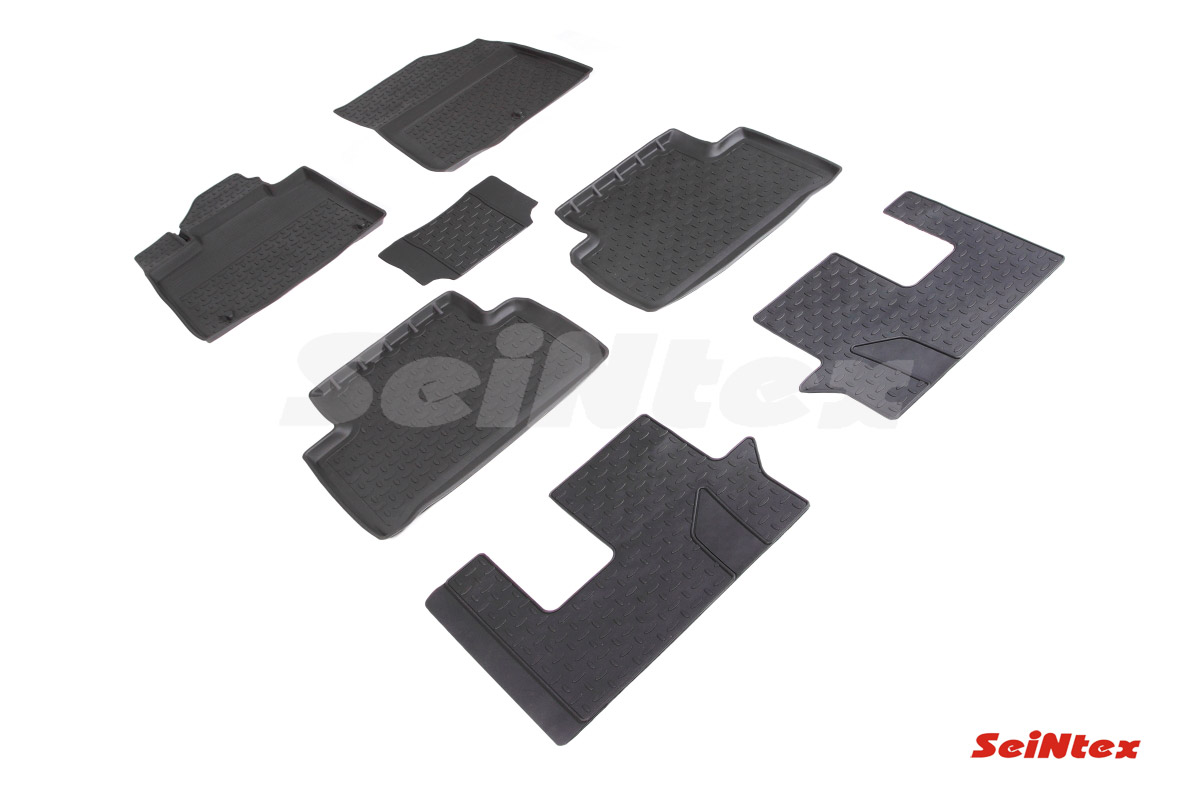 Резиновые коврики салона Высокий борт "Seintex" Коврики для Kia Sorento IV 2020-, 7 мест