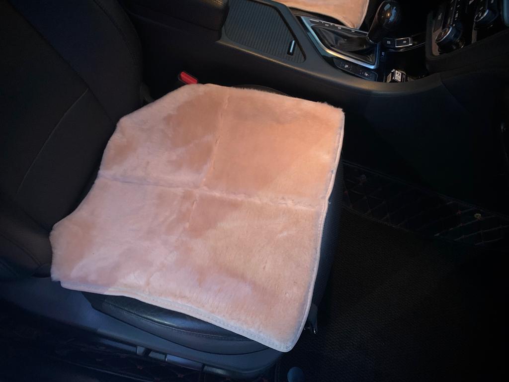 Квадрат на сидение, Шерсть, короткий ворс, 2 шт. (пара)