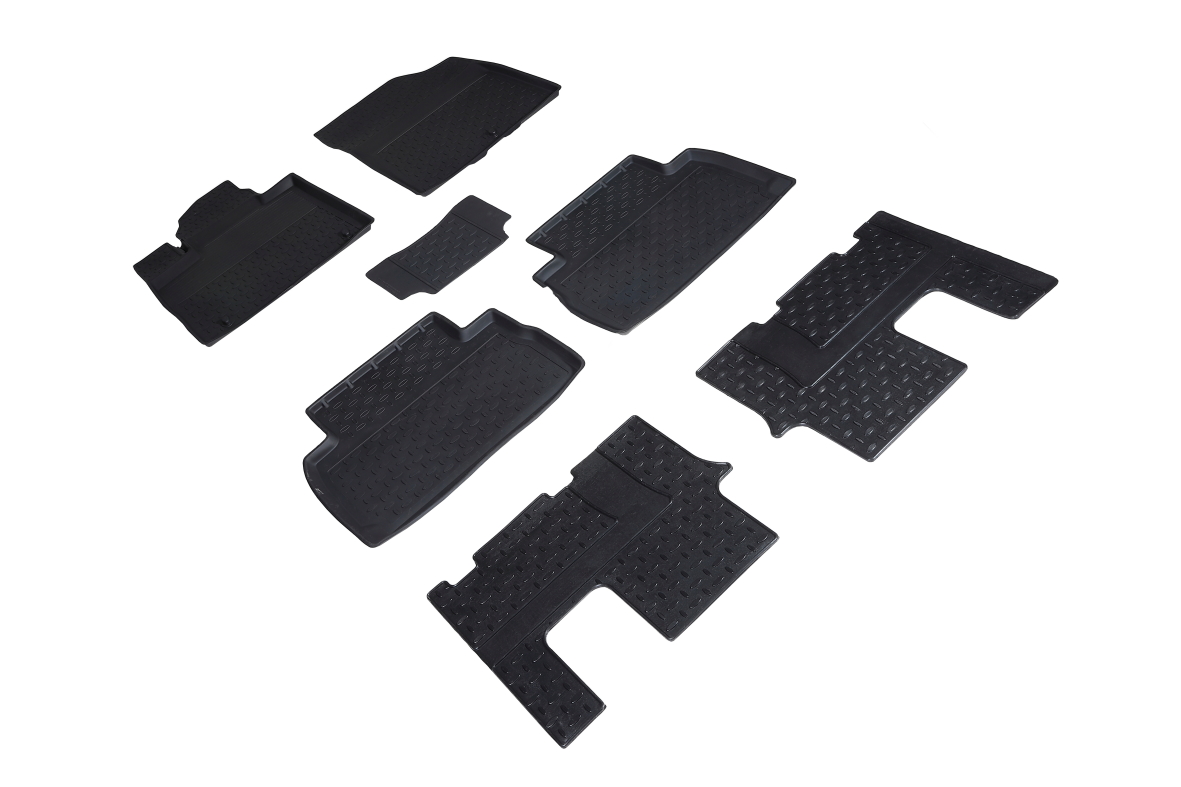 Резиновые коврики салона Высокий борт "Seintex" Hyundai Santa Fe lV (7 Мест) Rest 2020-