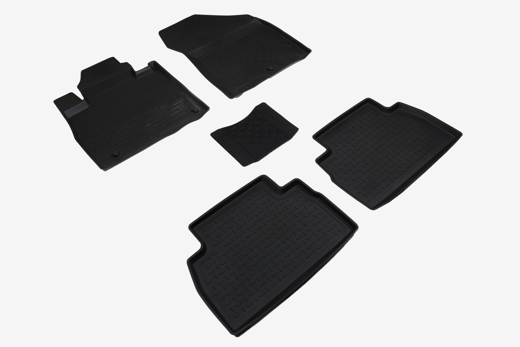 Резиновые коврики салона Высокий борт "Seintex" Hyundai Santa Fe lV (5 Мест) 2018-2020