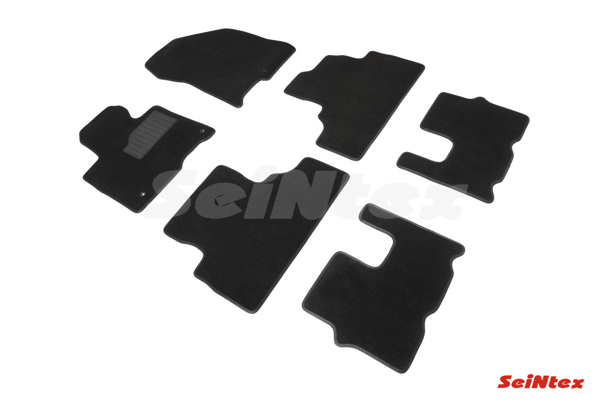 Ворсовые LUX коврики салона "Seintex", Hyundai Santa Fe IV (7Мест) 2018-2020