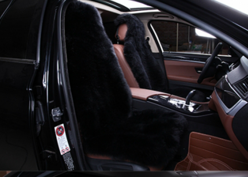 Комплект меховых накидок на весь салон, Овчина, цельные шкуры, класс А, Австралия, (длинный ворс), "Автопилот"