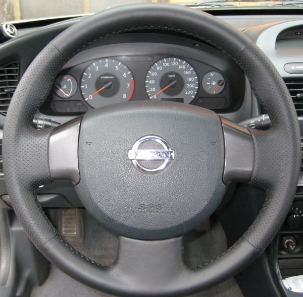 Кожаная оплетка на руль для руля без штатной перетяжки Nissan Almera Classic 2006-2013