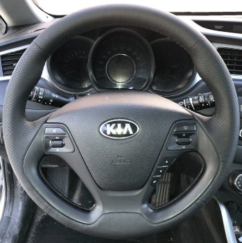 Кожаная оплетка на руль для руля без штатной перетяжки Kia Ceed II 2012-2018