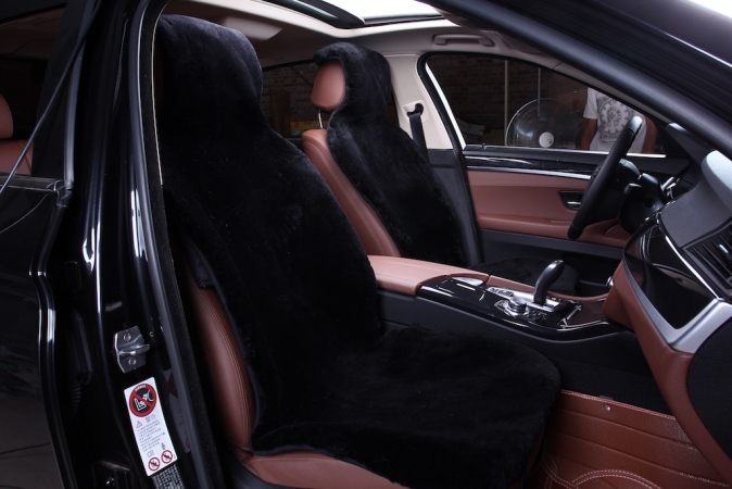 Меховая накидка на сидение, Овчина, цельные шкуры, класс А, Австралия, (короткий ворс), "Автопилот"