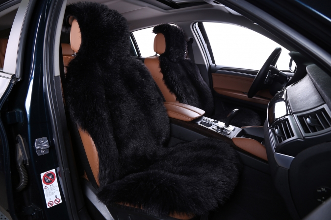 Накидка на сидение, Искусственный мех, (Длинный ворс), "Автопилот", 2 шт. (пара)