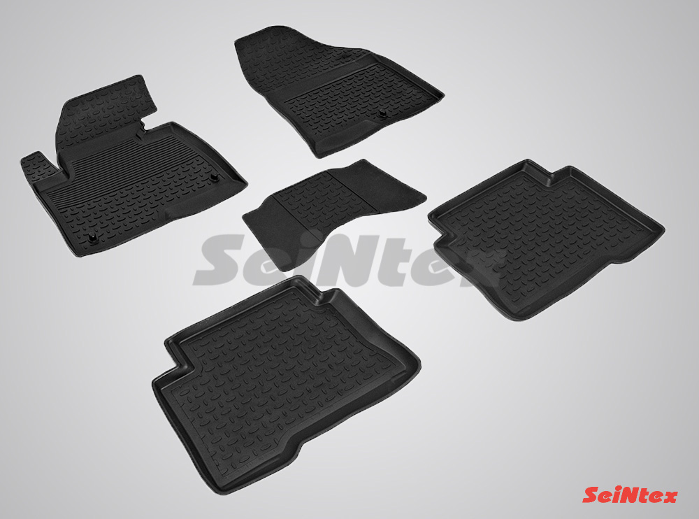 Резиновые коврики салона Высокий борт "Seintex" Hyundai Santa Fe III 2012-