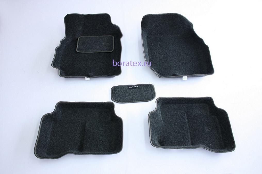 Ворсовые 3D коврики салона "Boratex" Nissan Almera Classic 2005-2013