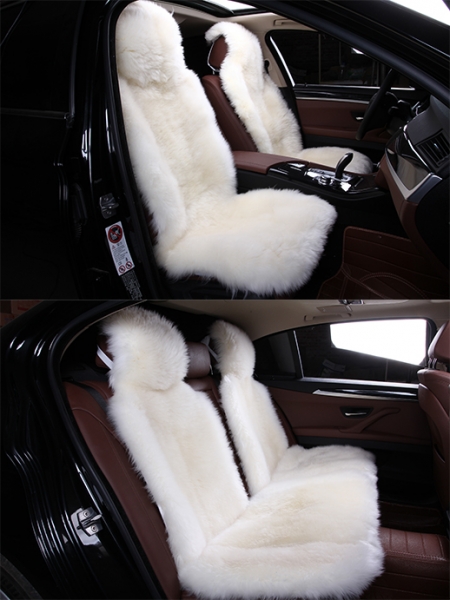 Комплект меховых накидок на весь салон, Овчина, цельные шкуры, класс А, Австралия, (комбинированный ворс) "Автопилот"