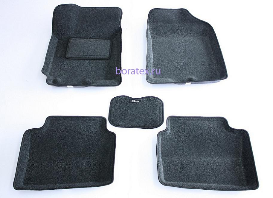 Ворсовые 3D коврики салона "Boratex" KIA Rio III 2011-2017
