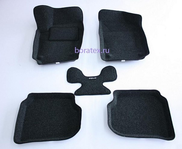 Ворсовые 3D коврики салона "Boratex" Volkswagen Polo V Sd 2010-