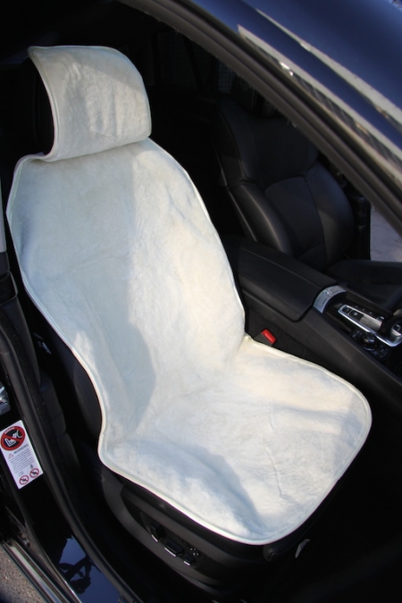 Меховая накидка на сидение, Мутон, цельные шкуры, класс А, (короткий ворс), 2 шт. (пара)