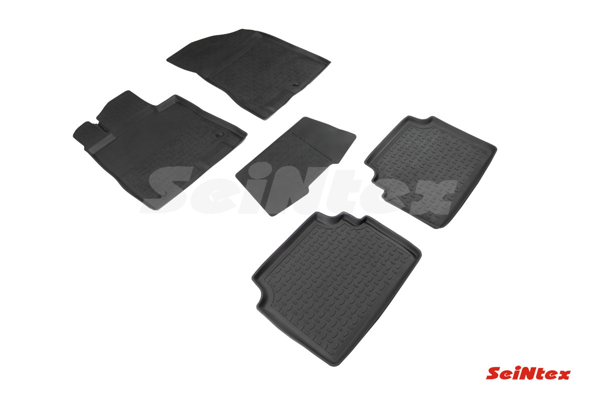 Резиновые коврики салона Высокий борт "Seintex", Kia K5, 2020- / Hyundai Sonata, 8 поколение, кузов DN8, 2019-