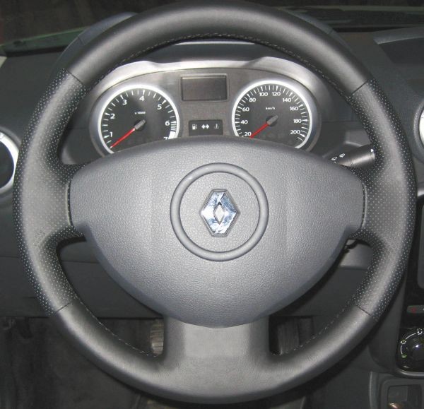 Кожаная оплетка на руль для руля без штатной перетяжки Renault Duster Authentique Exspres 2011-2015