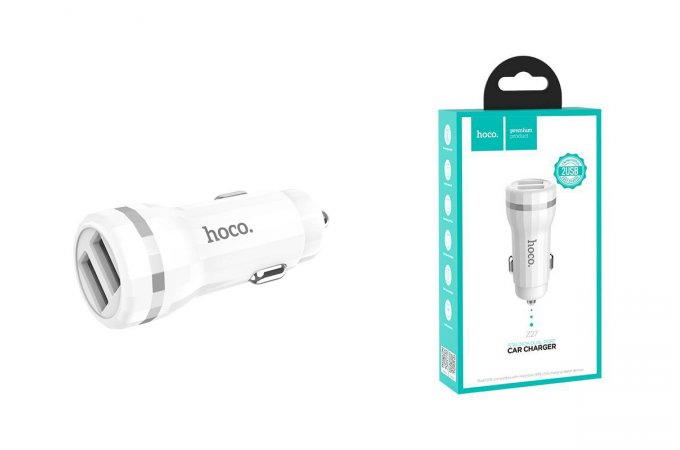 Автомобильное зарядное устройство 2USB 2400mAh HOCO Z27