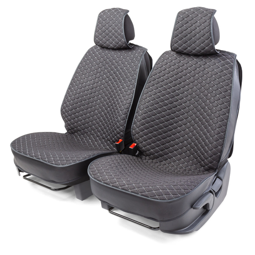 Каркасные накидки на передние сиденья CarPerformance, 2 шт. материал  fiberflax (лен), крупное плетение, прострочка ромб