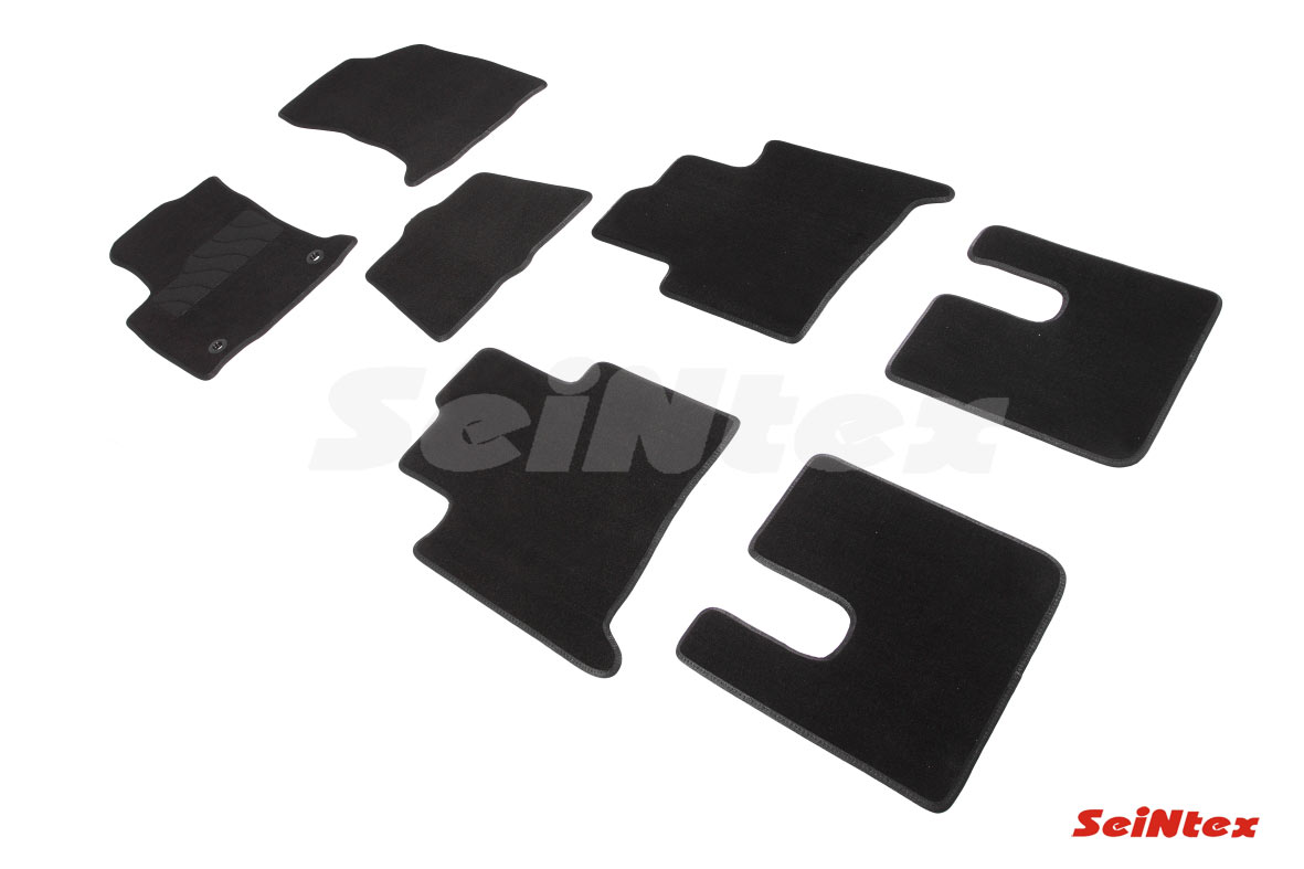 Ворсовые LUX коврики салона "Seintex", Toyota Fortuner 2015-, 3 ряда