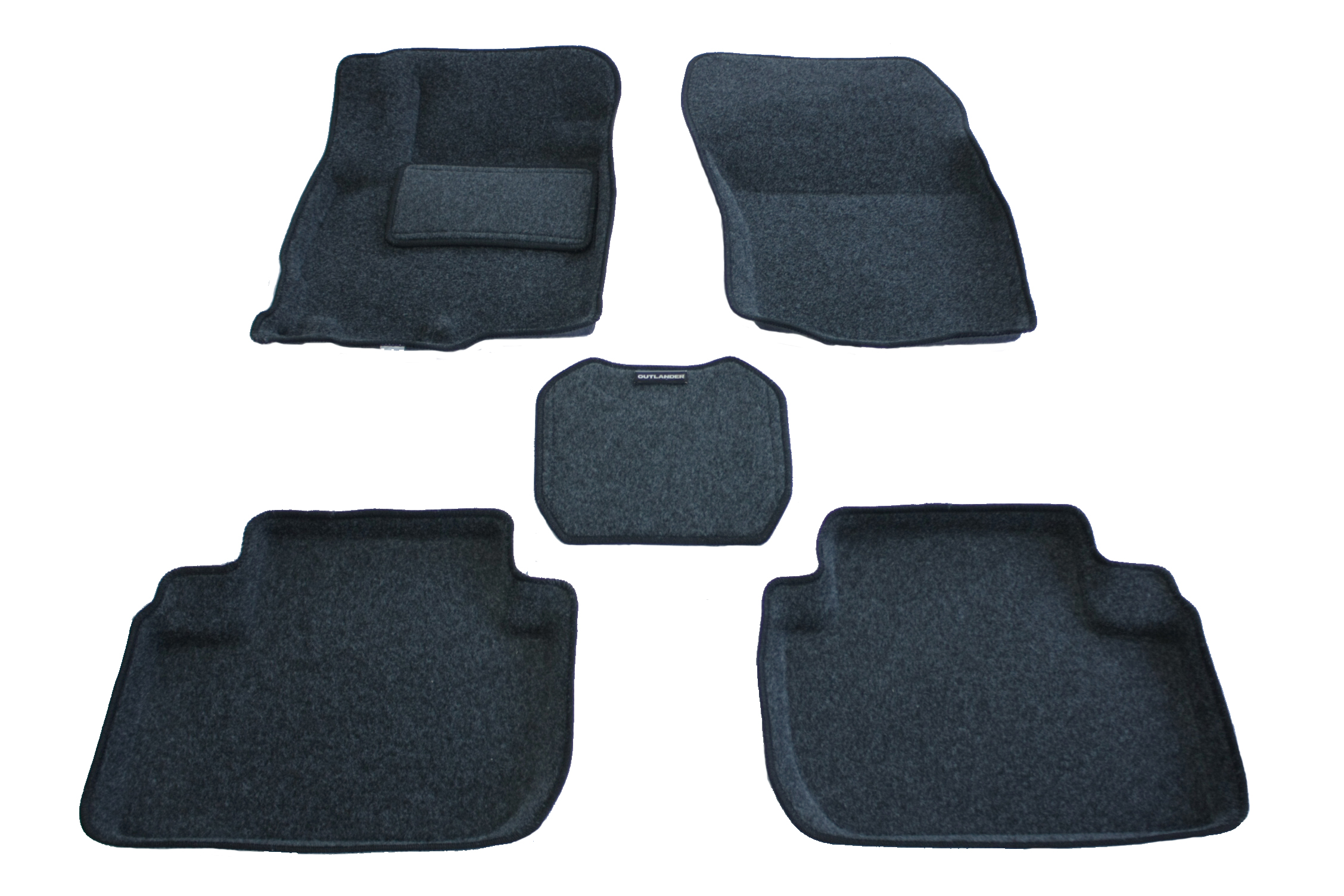 Ворсовые 3D коврики салона "Boratex" Mitsubishi Outlander II XL 2006-2012