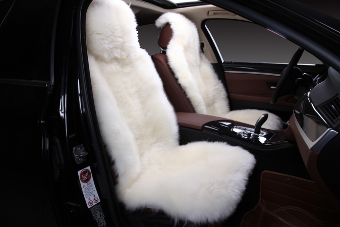 Меховая накидка на сидение, Овчина, цельные шкуры, класс А, Австралия, (длинный ворс), "Автопилот"