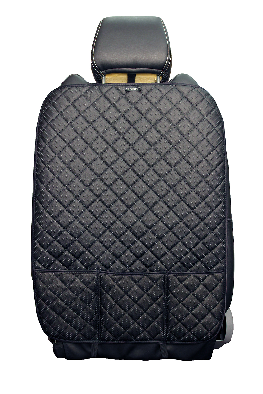 Накидка на спинку сидения/органайзер, из экокожи, 3 кармана, Автопилот