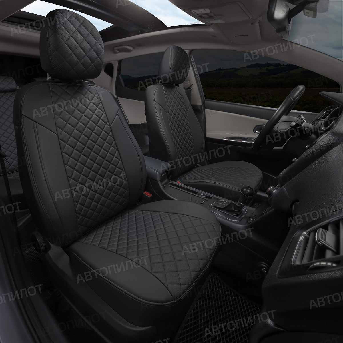 Авточехлы Audi А6 С5, Седан, Задняя спинка 40/60, 1997-2004, Экокожа Ромб, "Автопилот"