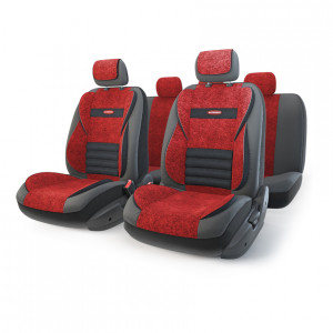 Авточехлы "MULTI COMFORT", мультиконтурные, 5 анатом. поддержек, экокожа + флок, 11 предм., карман, 6 молний